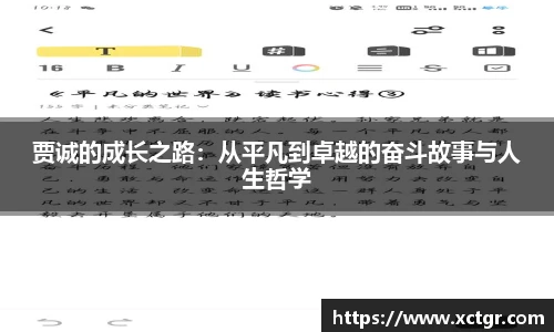 贾诚的成长之路：从平凡到卓越的奋斗故事与人生哲学